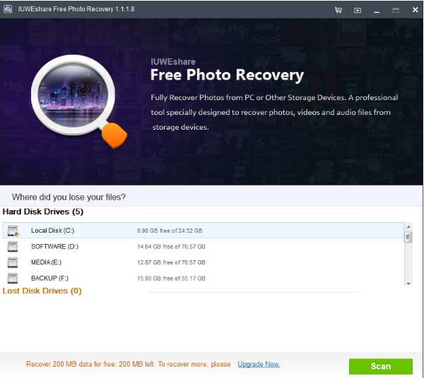 IUWEshare Free Photo Recovery(照片恢复软件)