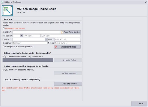 MSTech Image Resize(照片尺寸快速修改软件)