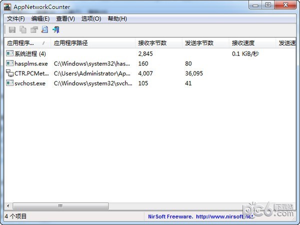 AppNetworkCounter(系统数据包流量显示软件)