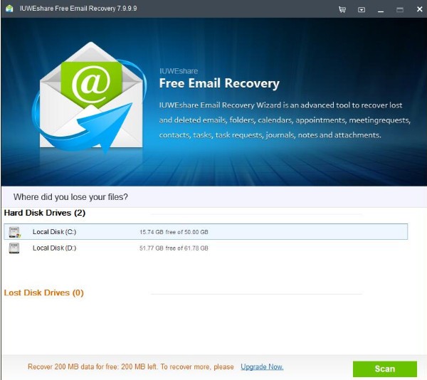 IUWEshare Free Email Recovery(电子邮件恢复工具)