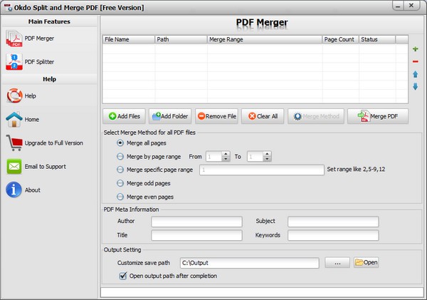 Okdo Split and Merge PDF(PDF拆分合并工具)