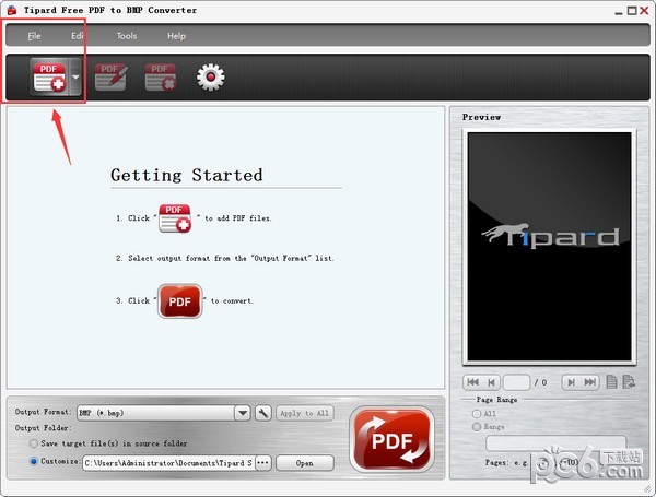 Tipard Free PDF to BMP Converter(PDF转BMP工具)