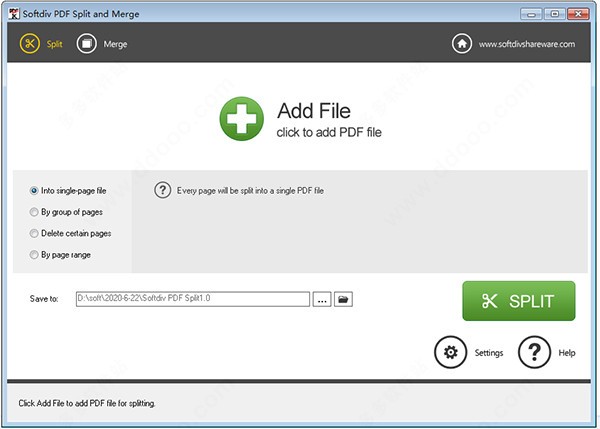 Softdiv PDF Split and Merge(PDF拆分合并工具)